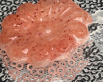 Ruby Aura Quartz Healing Crystal Flower Barrette