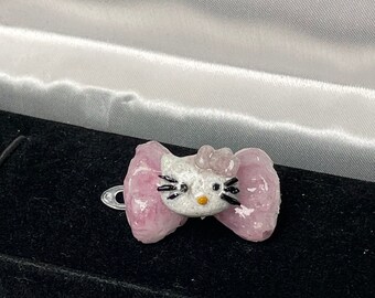 Lepidolite, Hello Kitty,  Gemstone Healing Crystal Bow Barrett