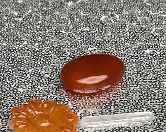 Red Agate Healing Crystal Flower Barrette