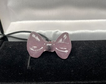 Amethyst Gemstone Healing Crystal  -Bow Ponytail