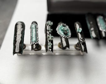 Pyrite and Turquoise Cowboy Carter Press On Nails