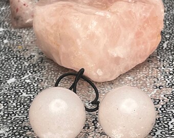 Rose Quartz Healing Crystal Ball Pony Tail (Large)