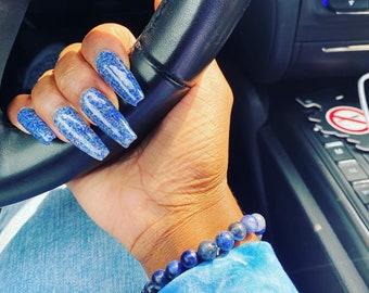 Sodalite Healing Crystal Nails