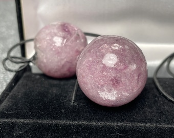 Lepidolite Gemstone Healing Crystal Ball PonyTail (Large)
