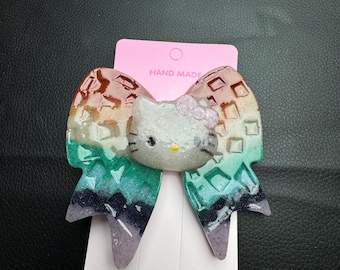 Hello Kitty Chakra Aligning Healing Crystal Hair Clip Bows