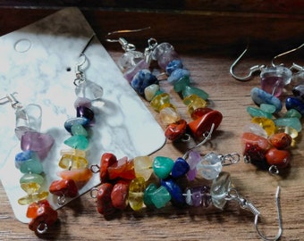 7 Chakra Crystal Earrings Drop/Dangle/Hanging/Stacked (Free Gifts Varying)