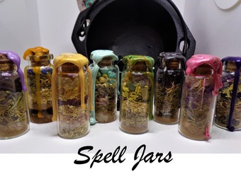 Intention Spell Jars (AntiAnxiety/Depression, Creativity, Happiness, Peace, Prosperity, Protection, Self-Love, Sleep) (Free Gifts Varying)