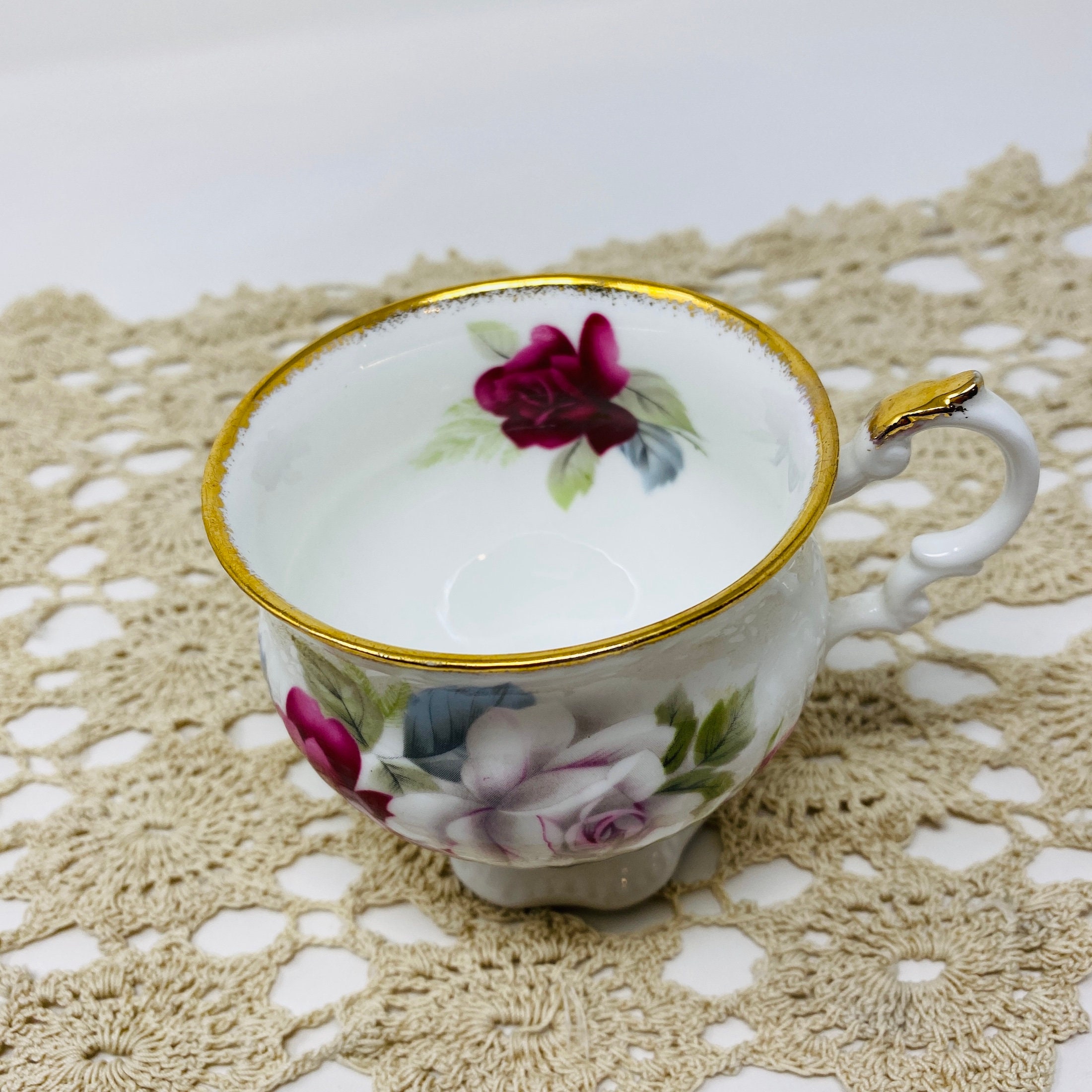 Elizabethan Staffordshire Tea Cup Jacobean Rose Etsy UK