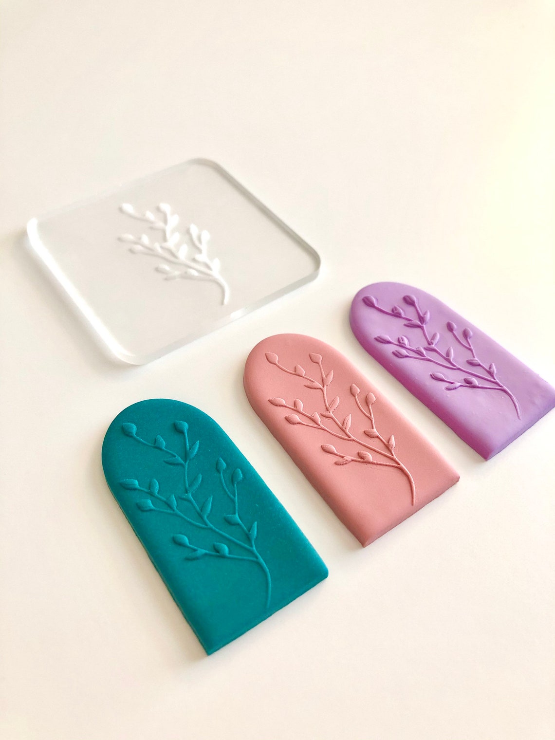 Polymer clay embossing stamp vine stamp botanical raised Etsy