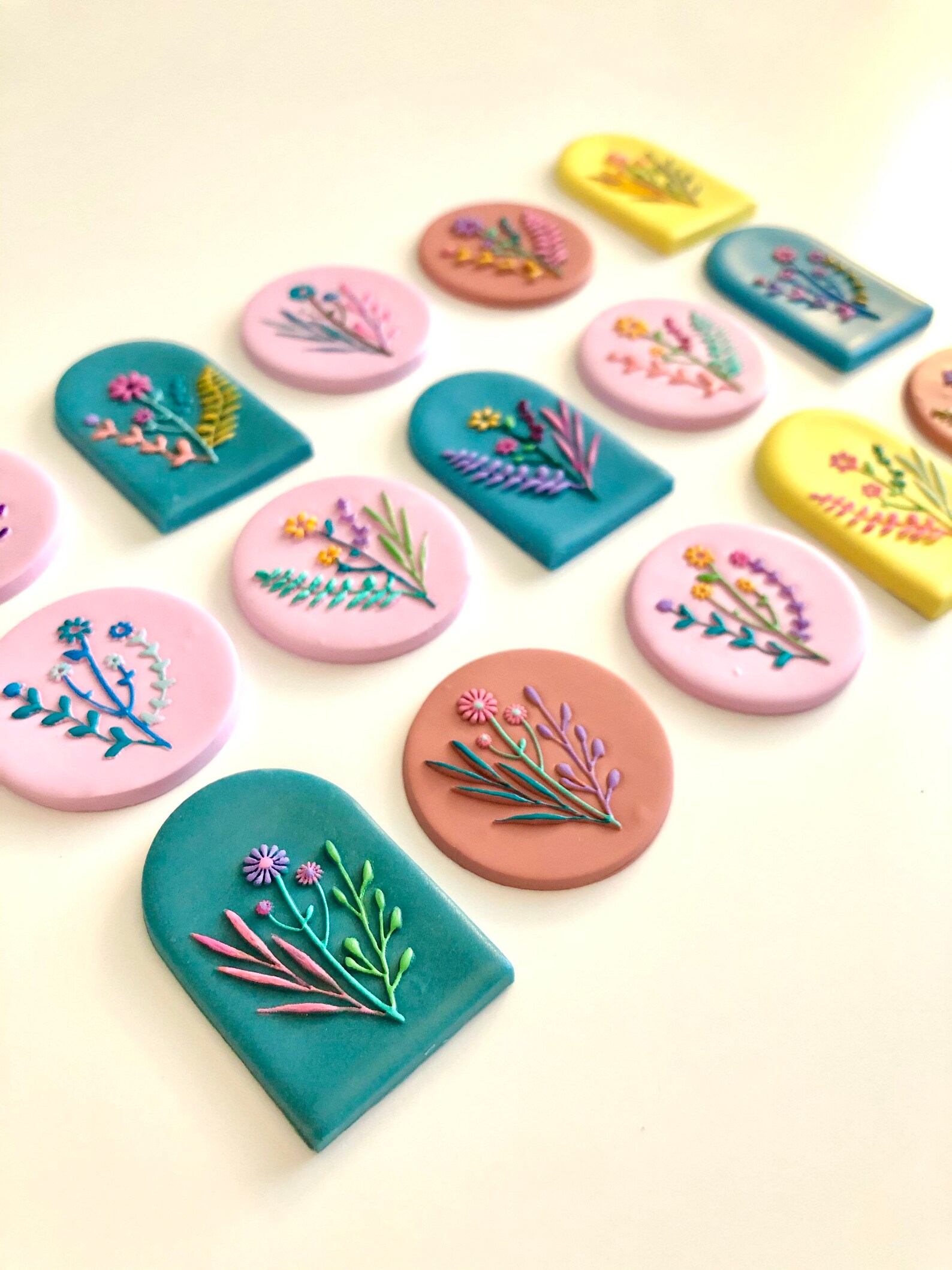 Polymer clay embossing stamp flower stamp floral raised Etsy