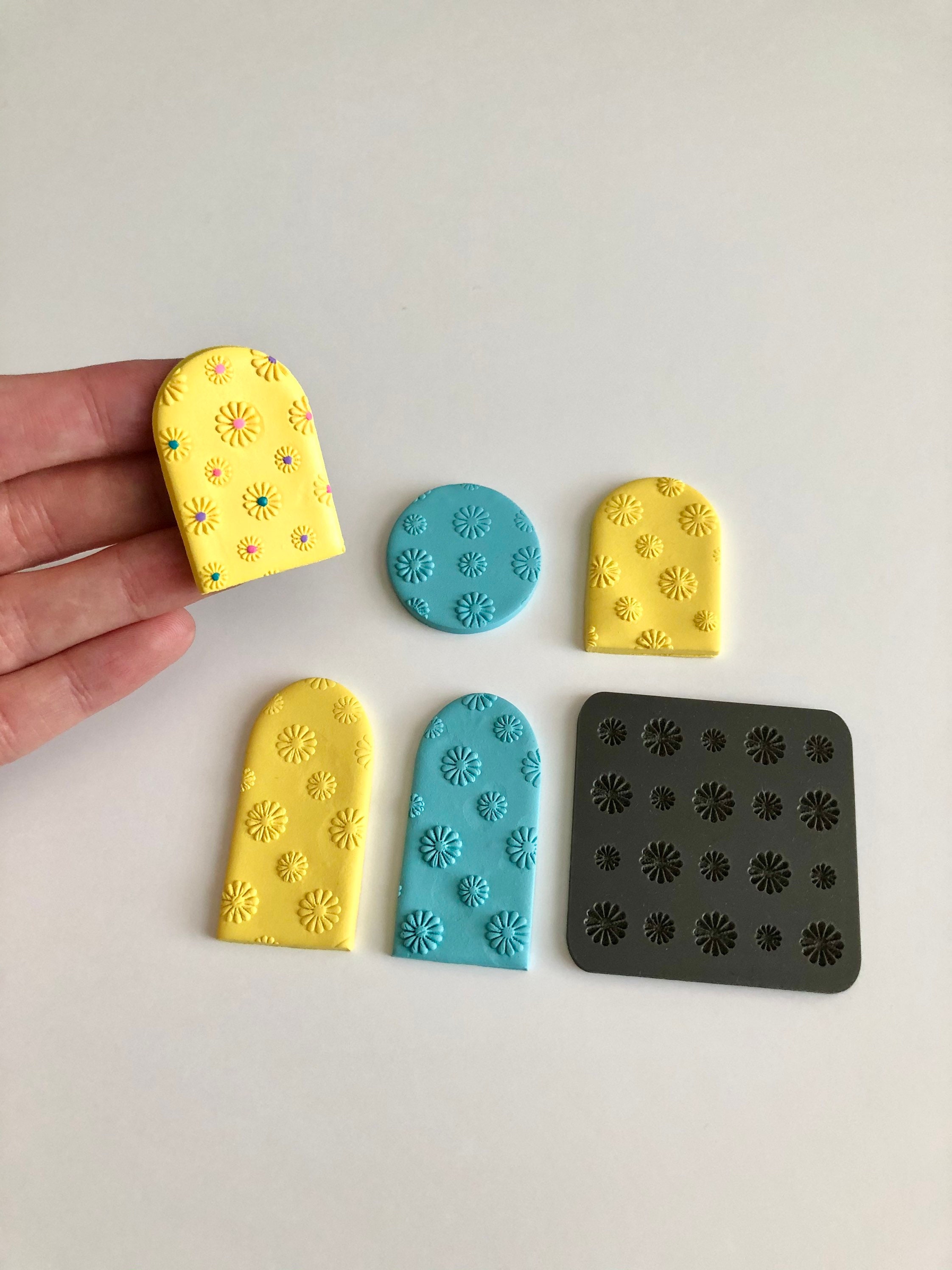 Polymer Clay Embossing Stamp Daisy Stamp Floral Raised Etsy