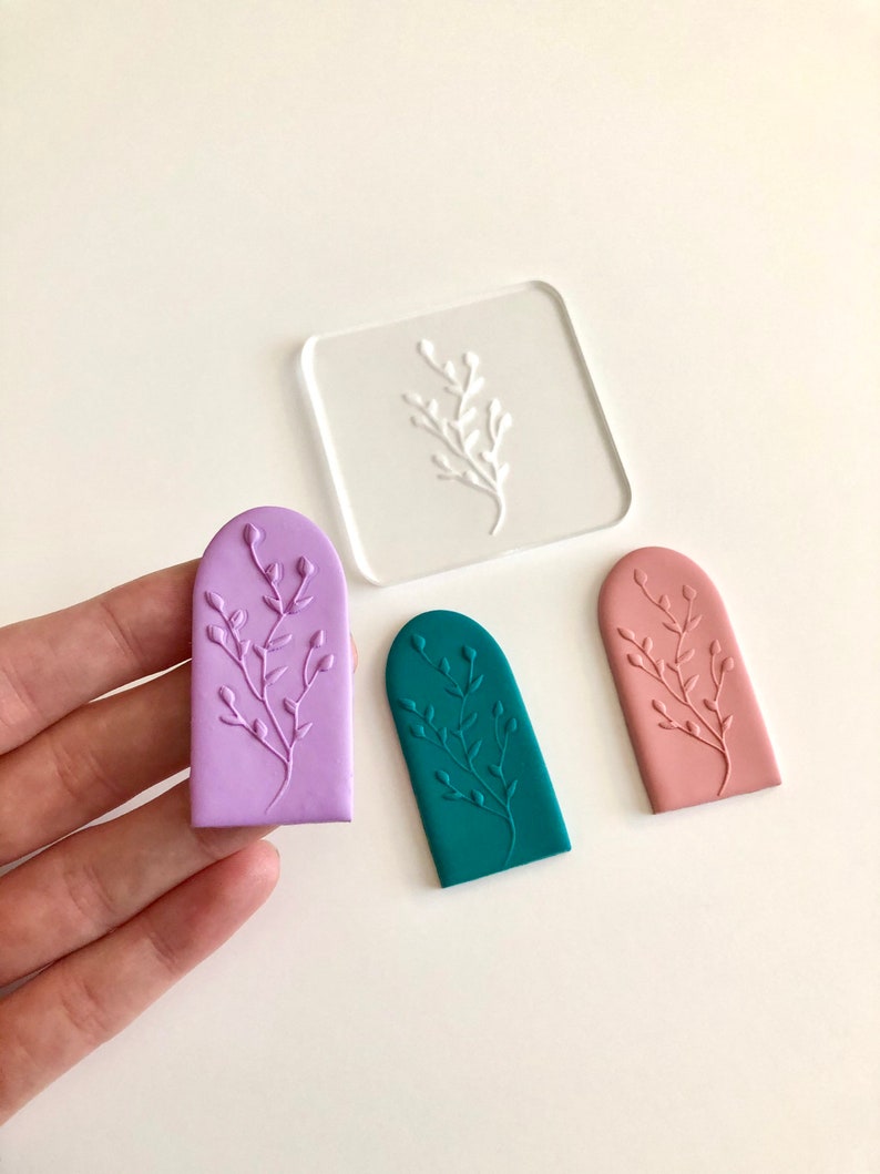 Polymer Clay Embossing Stamp Vine Stamp Botanical Raised Etsy