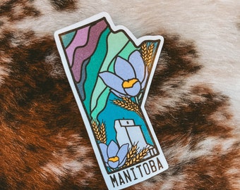 Manitoba Canada province floral sticker