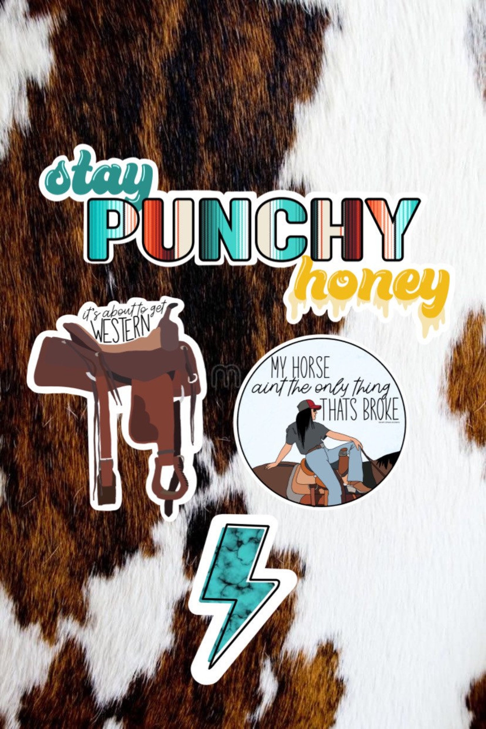 Punchy Honey Western Sticker Pack Etsy