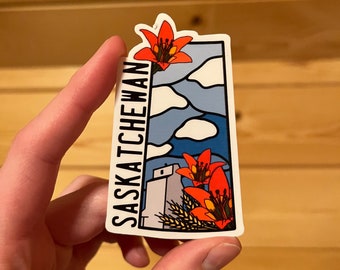 Saskatchewan Canada province floral sticker