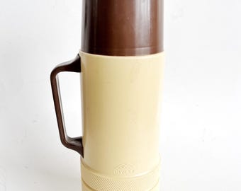 Invicta Vacuum Thermos | Mid-Century Modern Brown & Tan Coffee Carafe | Made in Brazil