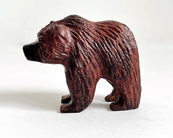 Miniature Ironwood Hand-Carved Bear Figurine