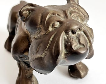 Brass English Bulldog Paperweight Figurine