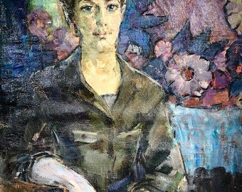 Original Oil Painting Soviet Art “и.в. болдова” (I.V. Boldova) 1980’s