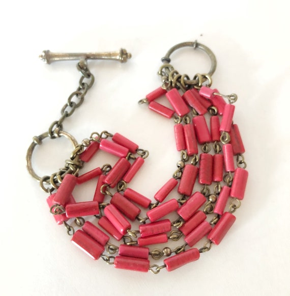 Lucky Brand Gold-Tone And Coral Bracelet