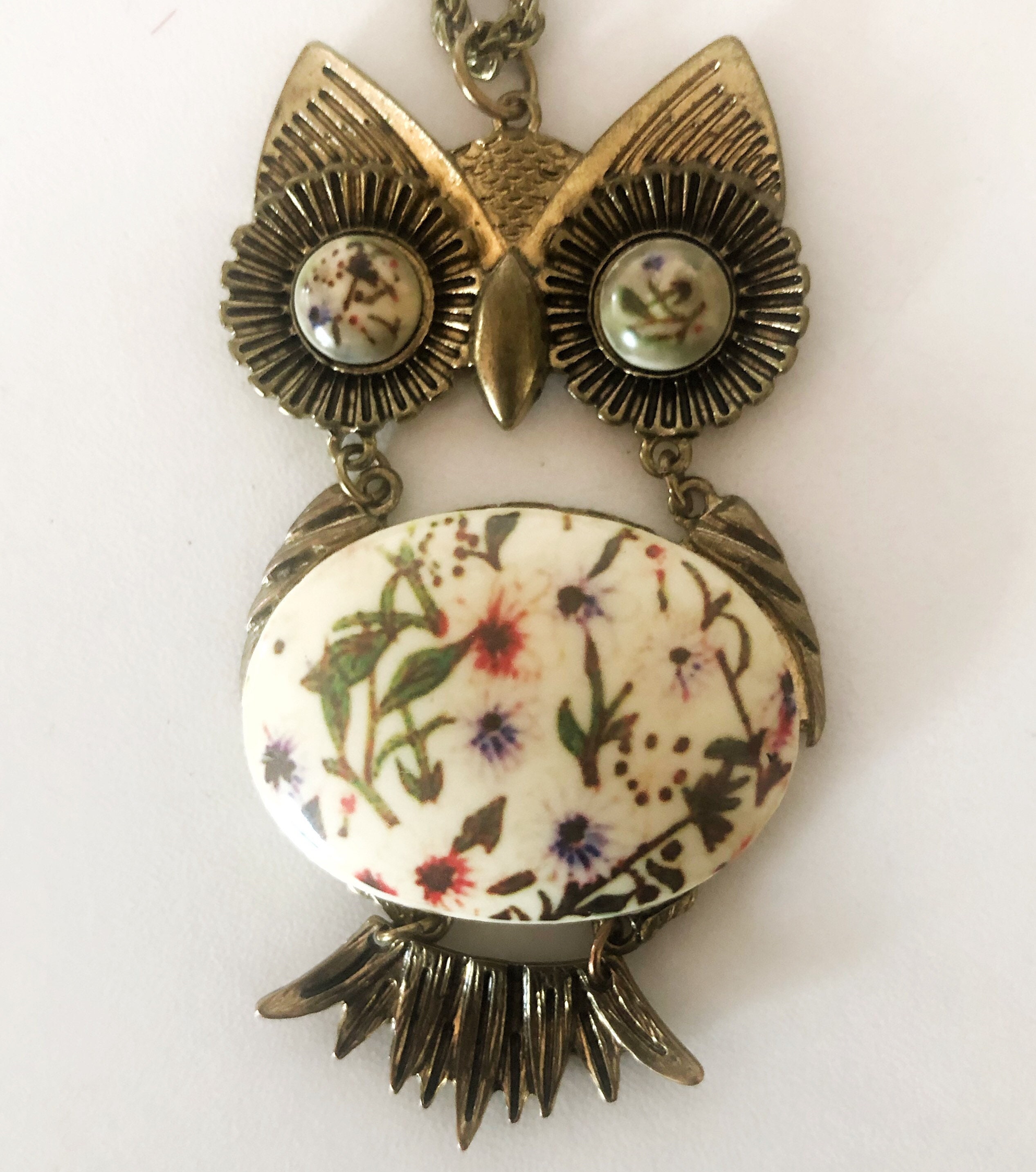 Long Owl Necklace Owl Pendant
