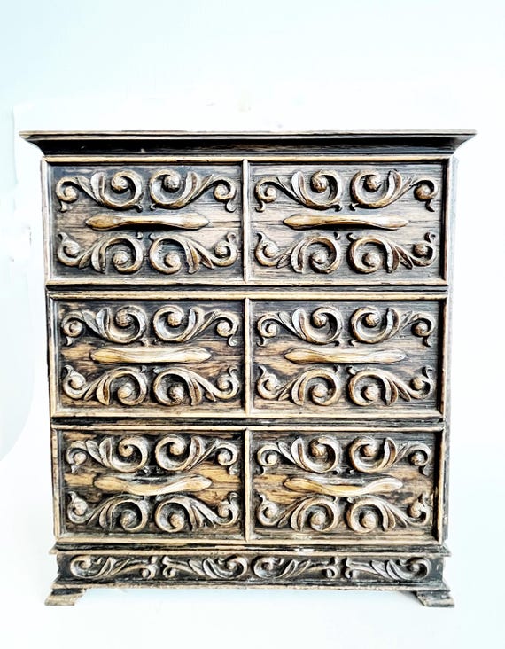 1970s Lerner FAUX Wood (Plastic) Jewelry Box