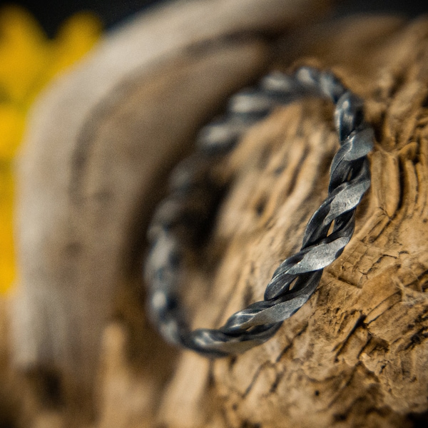 Hand Forged Square-Twist Ring (Any Size)