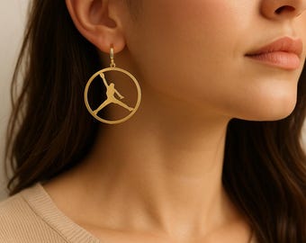 Pendientes de aro Jordan Jumpman de plata de ley 925 unisex