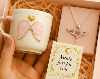 Caja de regalo con forma de corazón de ángel