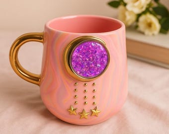 Taza artesanal de cerámica Moonlight 24K