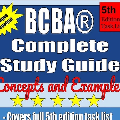 UPDATED 5th Edition BCBA Exam Study Guide Workbook Review Etsy