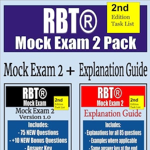 RBT mock exam 2 | RBT Explanation Guide | 75 new questions + 10 new bonus questions | RBT practice exam | rbt exam | rbt test | 2nd edition