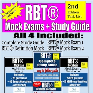 RBT Study Guide and Mock Exams | RBT Mock Exam + Definition Mock + RBT Study Guide | 2nd edition task list | Registered Behavior Study Pack
