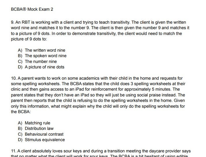 6th Edition BCBA Mock Exam 2 | 185 New Questions + 10 New Bonus ...