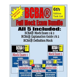 6th Edition Aufgabenliste | BCBA Prüfung Komplettes BUNDLE | BCBA Mock Exam 1 & 2 | Erklärung der Anleitungen | Definition Mock | bcba Lernmaterial