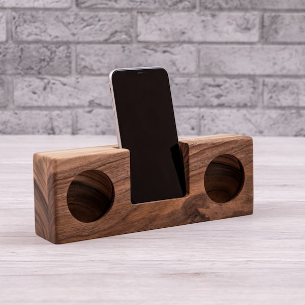 Amplificateur de son en bois || Haut-parleur de téléphone, Amplificateur de son de téléphone, Support de téléphone avec amplificateur, Haut-parleur iPhone, Support de téléphone, Support en bois personnalisé