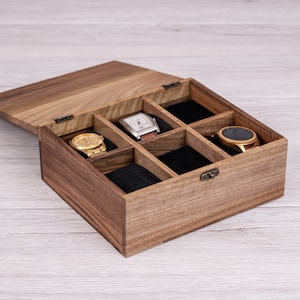 Custom watch box | Engraved Watch Box, Personalized watch box, Mens watch case, Wooden watch storage case, Mens gift, Gift for him, Dad gift