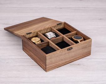 Custom watch box | Engraved Watch Box, Personalized watch box, Mens watch case, Wooden watch storage case, Mens gift, Gift for him, Dad gift