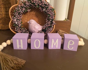 Home Wood Beaded Garland | Lilac Home Decor | Farmhouse Mantel Decor | Spring Garland