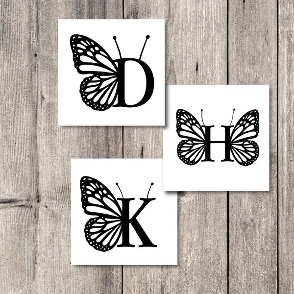 Butterfly Monogram Decal | Butterfly Vinyl Decal | Butterfly Sticker