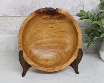 8" Hand Turned Cherry Bowl | Wooden Bowl | Salad Bowl