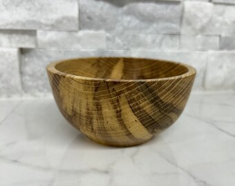 5” Hand Turned Spalted Hickory Wooden Bowl | Serving Bowl | Trinket Bowl