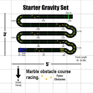 Marble Racing Set, STARTER GRAVITY, Entry level point A to point B marble racing, A Modular Marble Racetrack Toy, marble sports, STEM Toy