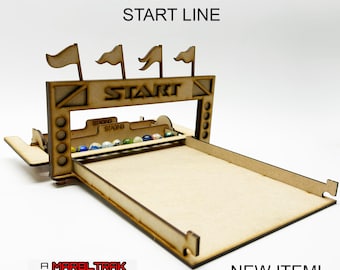 Double-Wide START LINE: Start 10 Marbles side by side across the track all at the same time, Add-on track section for MARBLTRAK System.