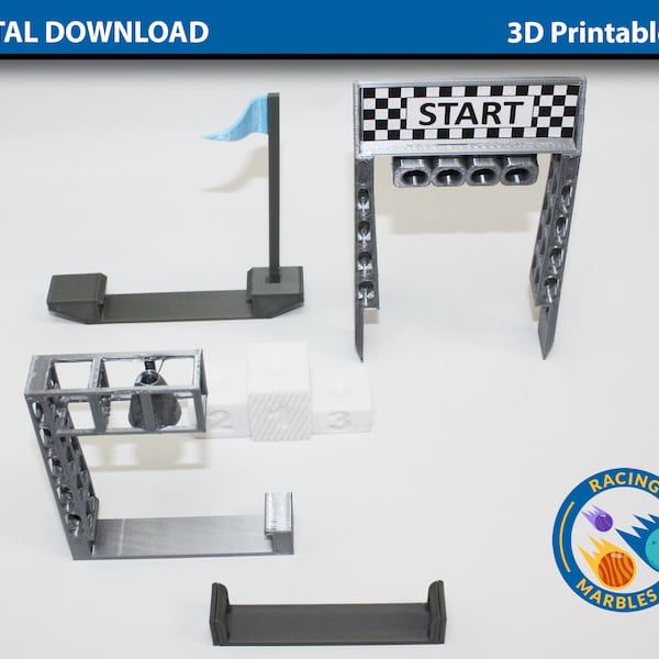 Track Accessories for Marble Sports Racing System - DIGITAL FILES for 3D Printing - A Modular Marble Racetrack Toy