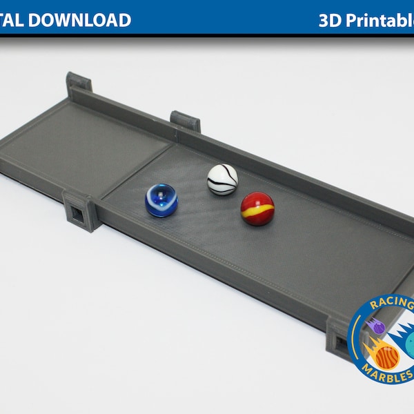 Straight Tracks for Marble Sports Racing System - DIGITAL FILES for 3D Printing - A Modular Marble Racetrack Toy - STEM Toy