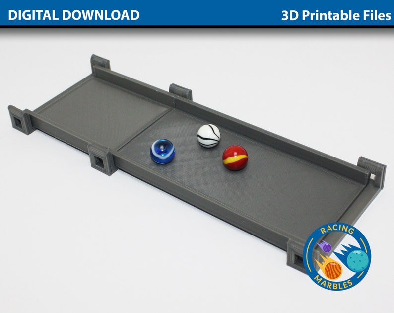 Straight Tracks for Marble Sports Racing System DIGITAL FILES for 3D Printing A Modular Marble Racetrack Toy STEM Toy image 1