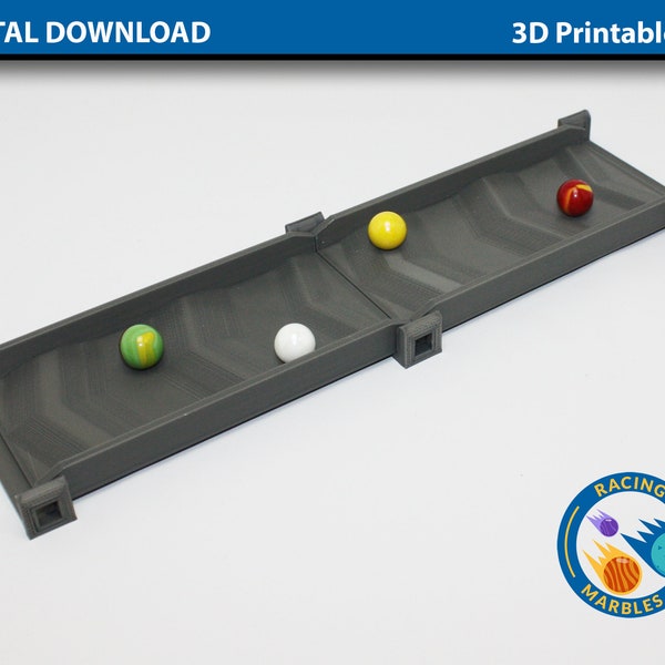 Straight Whoops Track for Marble Sports Racing System - DIGITAL FILES for 3D Printing - A Modular Marble Racetrack Toy - STEM Toy