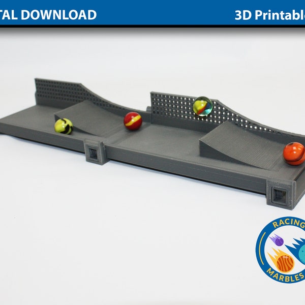 Stadium Marbles Jump Tracks for Marble Sports Racing System - DIGITAL FILES for 3D Printing - A Modular Marble Racetrack Toy - STEM Toy