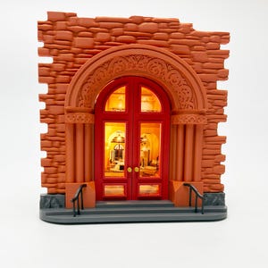 NYC Brownstone Fairy door / Mouse door / hidden door in wall tiny fairy door fairy garden door miniature magic door under the stairs